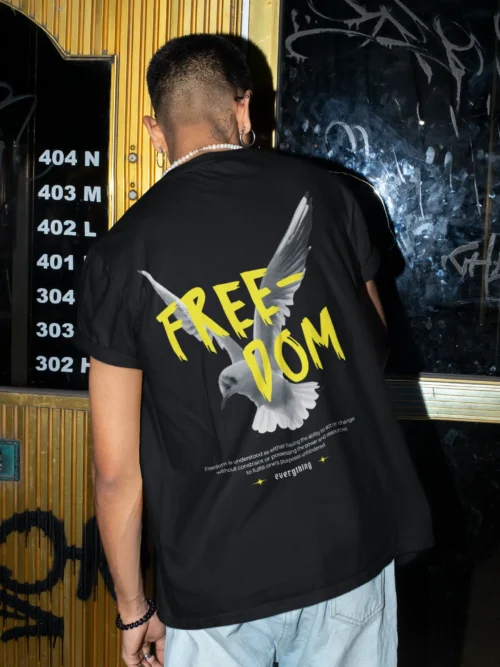 Freedom Front & Backprint Oversized T-shirt